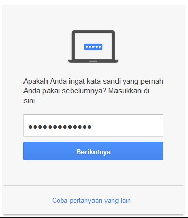 ketik password gmail lama