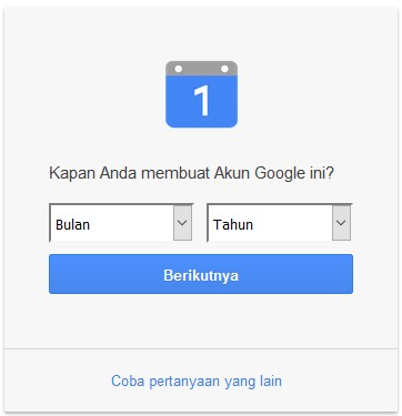 masukkan tanggal pembuatan akun google