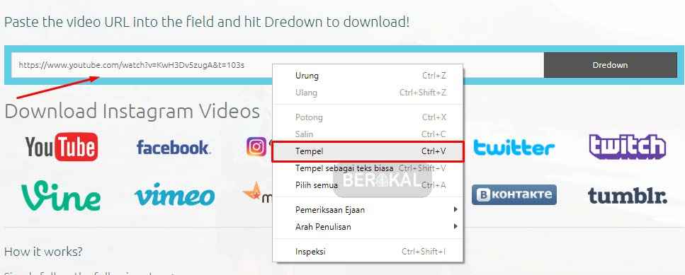 cara download gambar di dredown