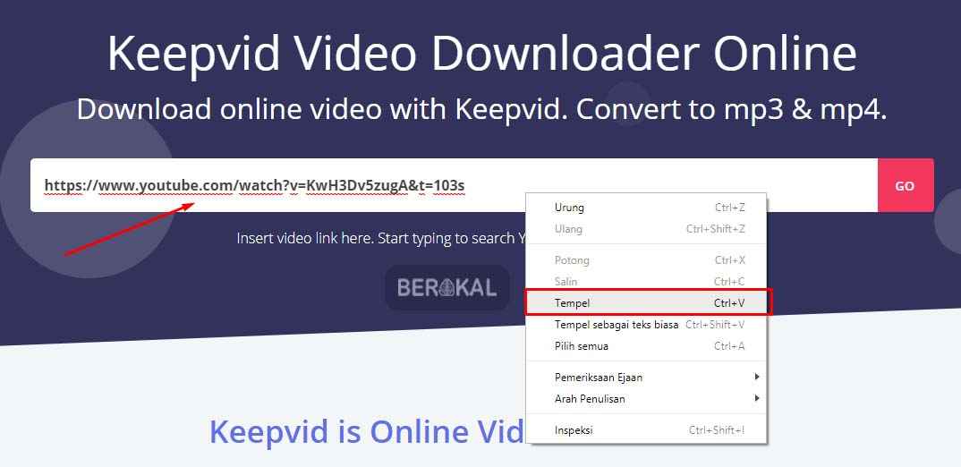 cara download video youtube di keepvid