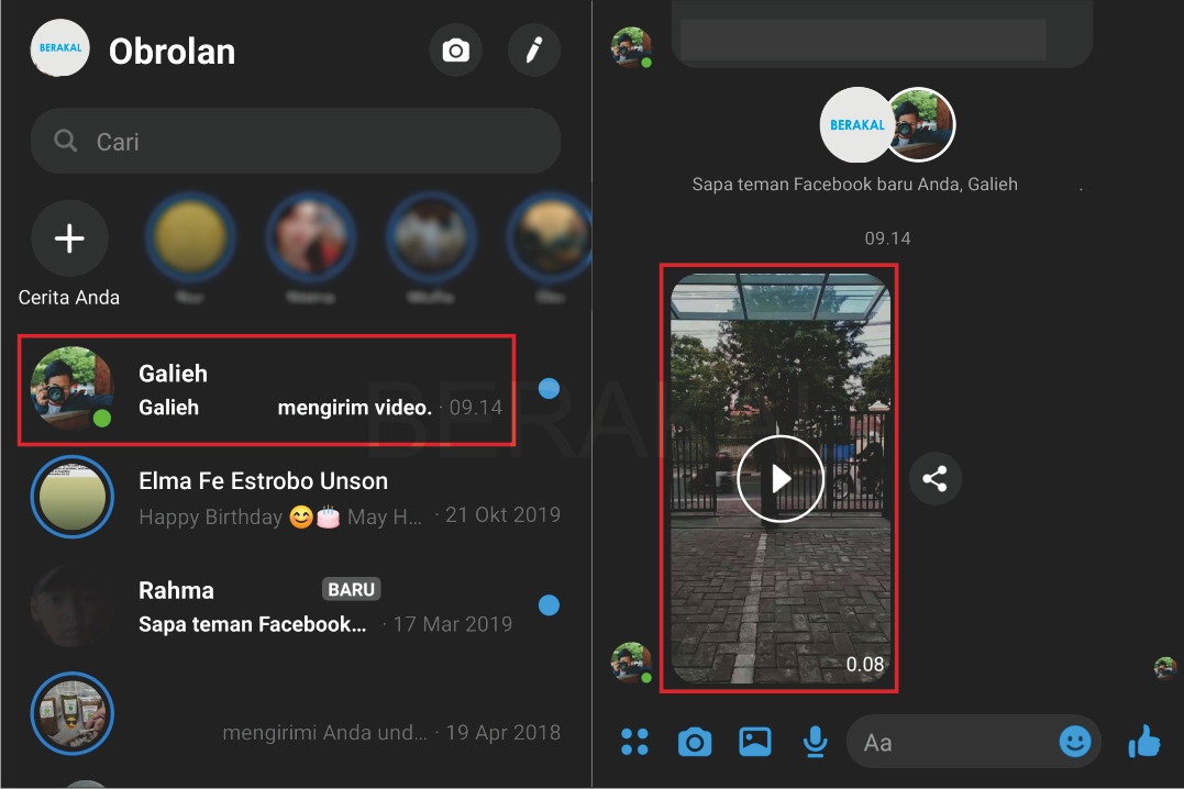 Cara Menyimpan Video dari Messenger HP