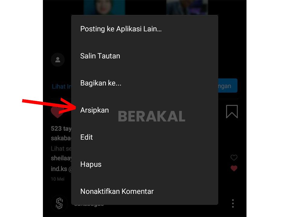 cara mengarsipkan video di ig