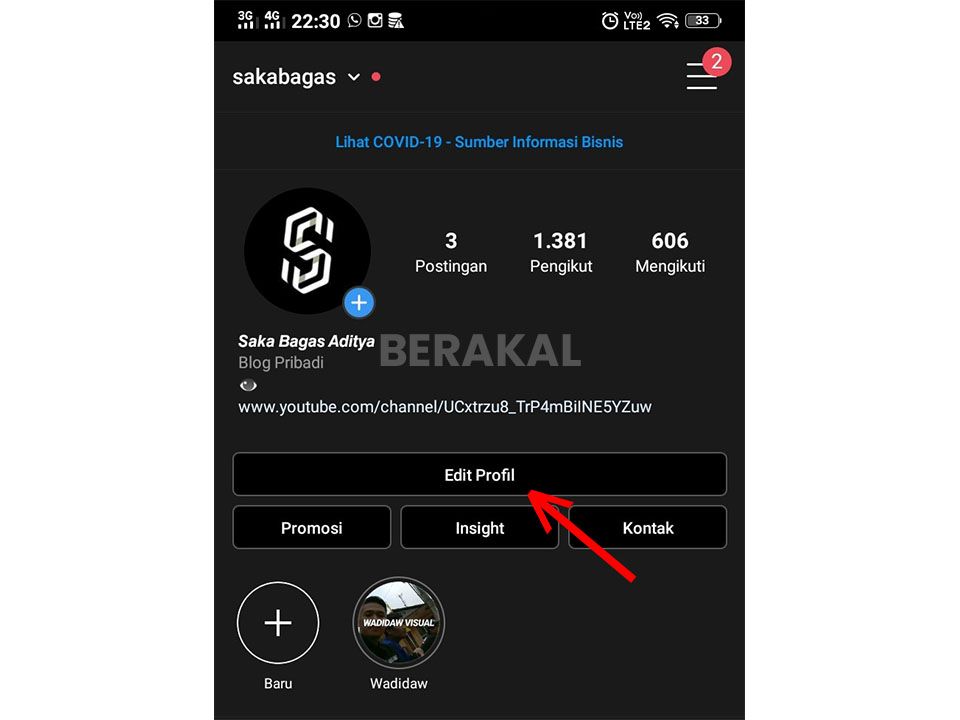 edit profil ig