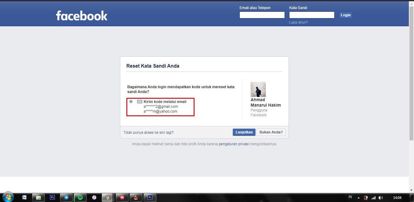 cara melihat email fb di hp