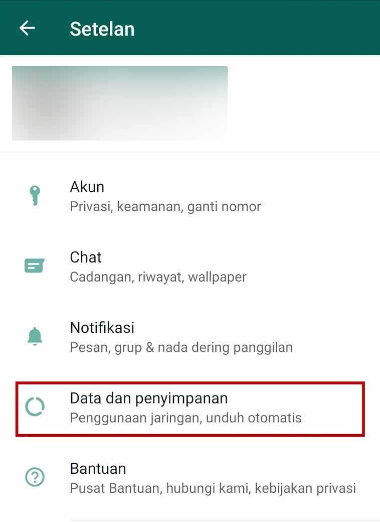 data dan penyimpanan whatsapp