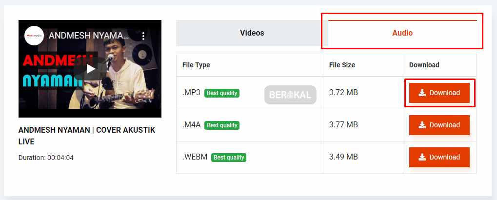 download audio dari youtubedownload audio dari youtube