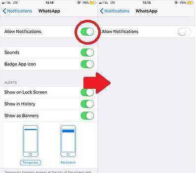 menonaktifkan whatsapp di iphone