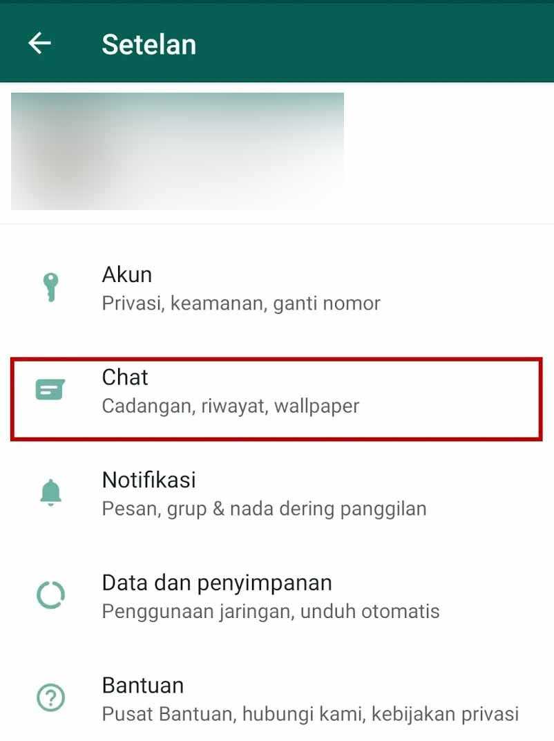 pengaturan chat whatsapp