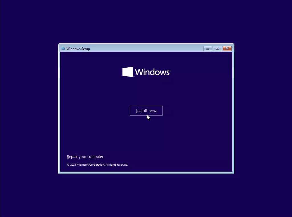 proses install Windows 10