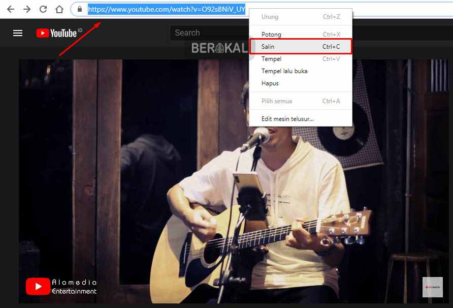 salin link video musik youtube