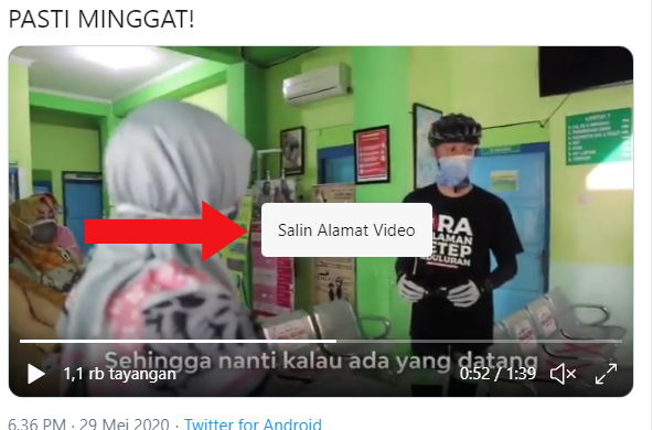 Link video Twitter