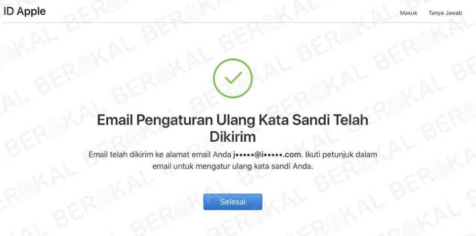 atur ulang kata sandi apple