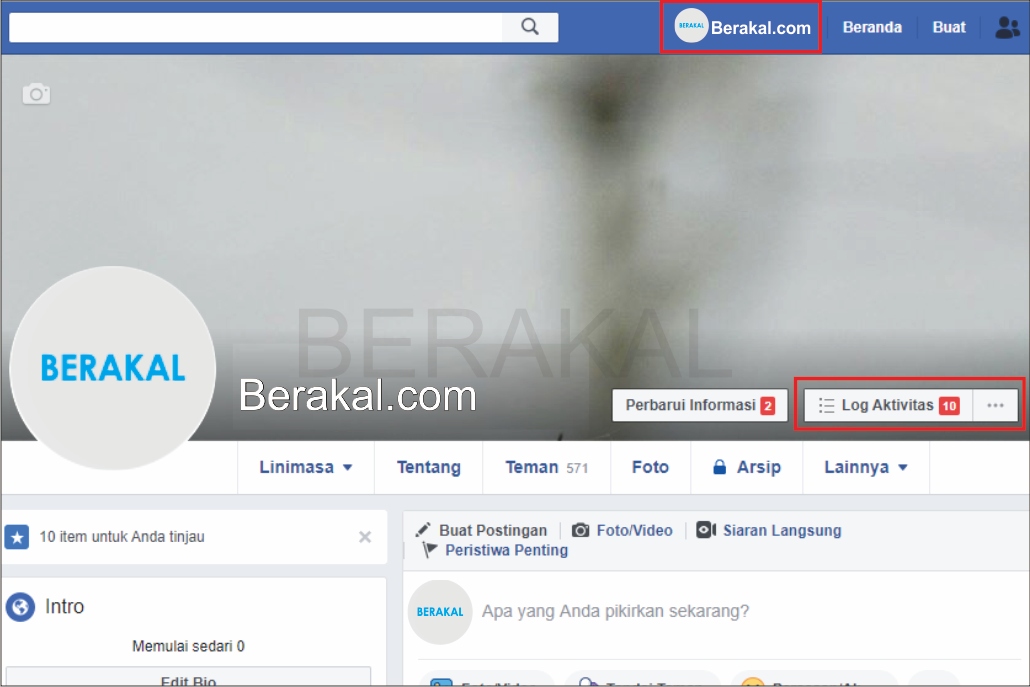 cara masuk ke log aktivitas facebook