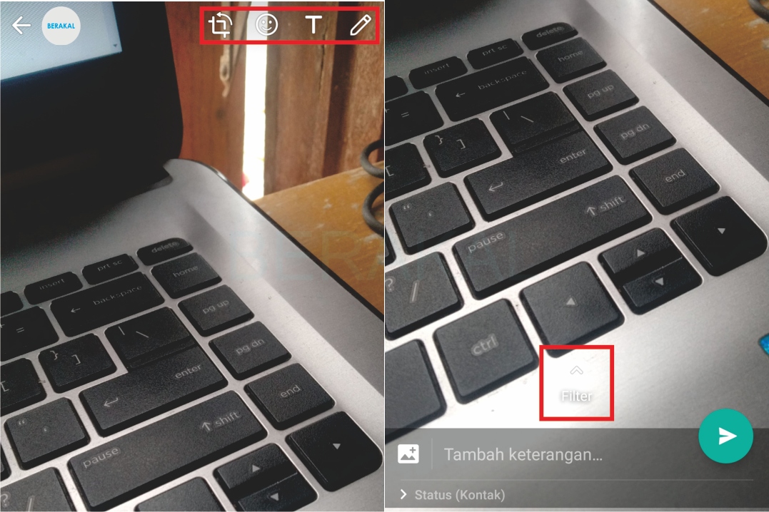 cara membuat dan edit status di whatsapp