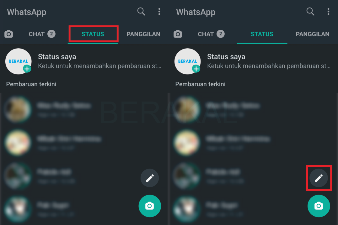 cara membuat status tulisan di whatsapp