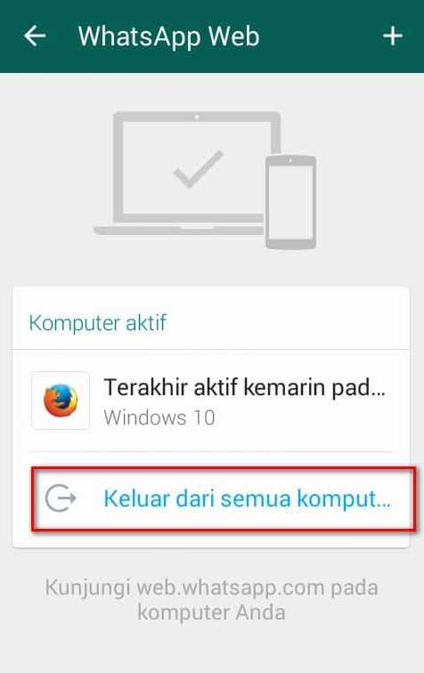 logout dari whatsapp web