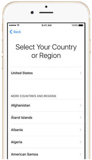 select your country of region