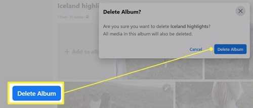 Delete album photos