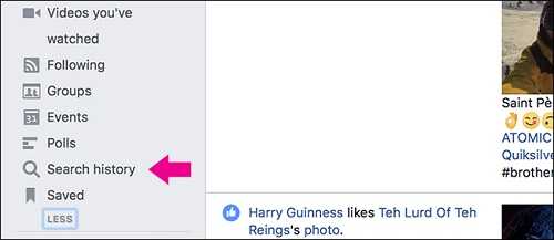 Search History Facebook