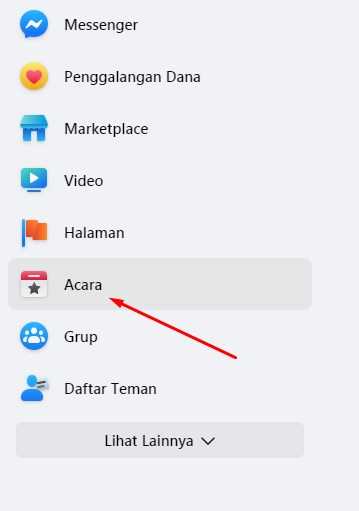 acara di facebook