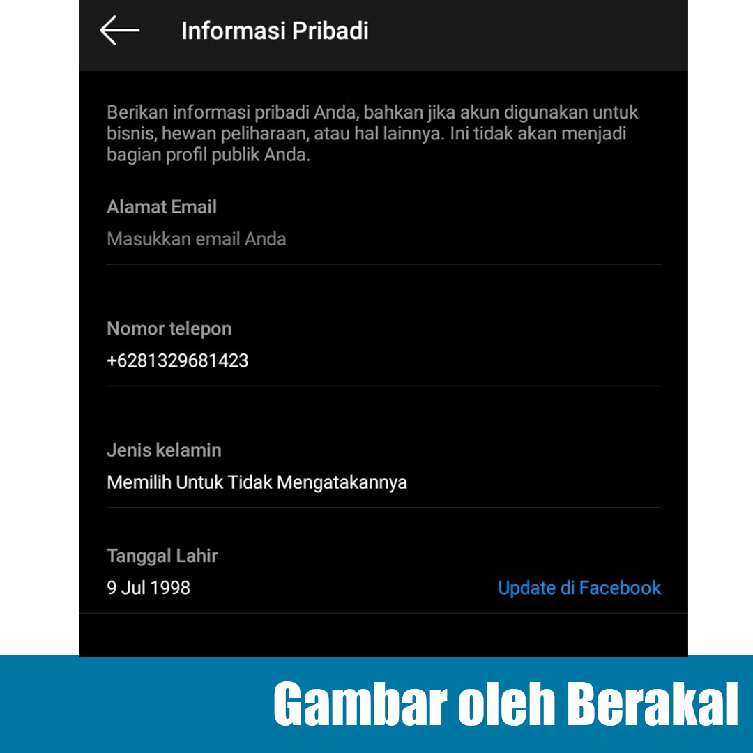 alamat email instagram