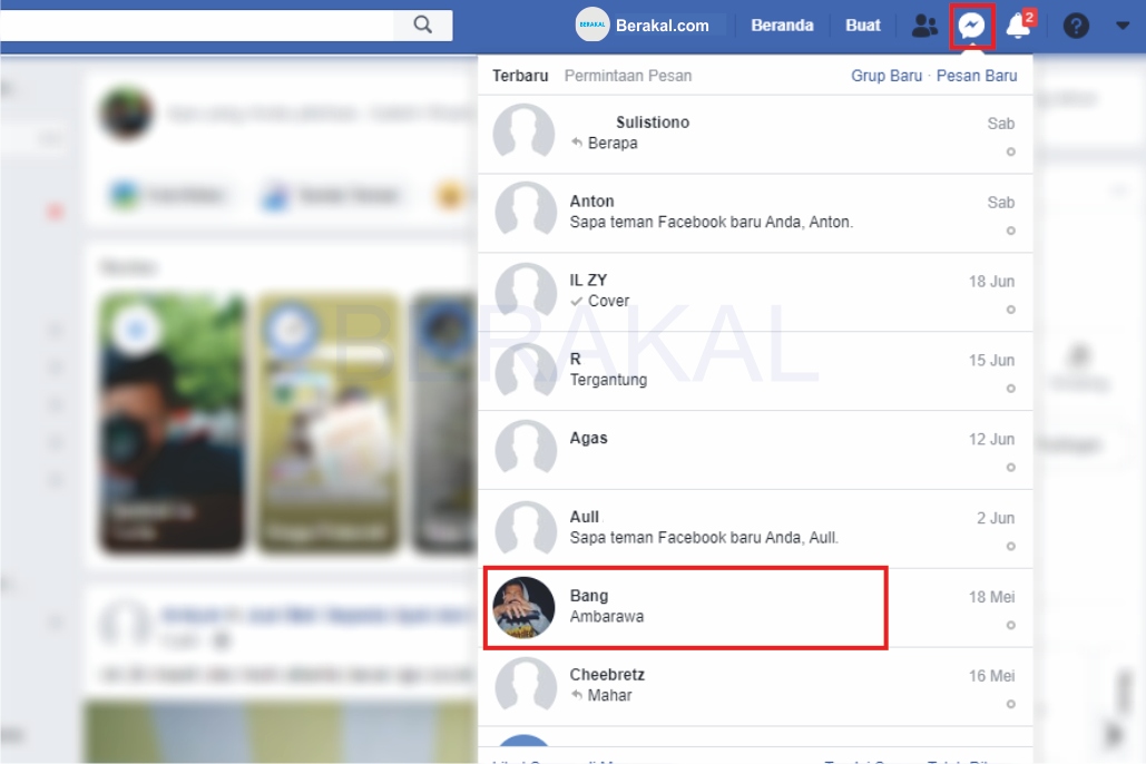 cara menghapus pesan di facebook orang lain