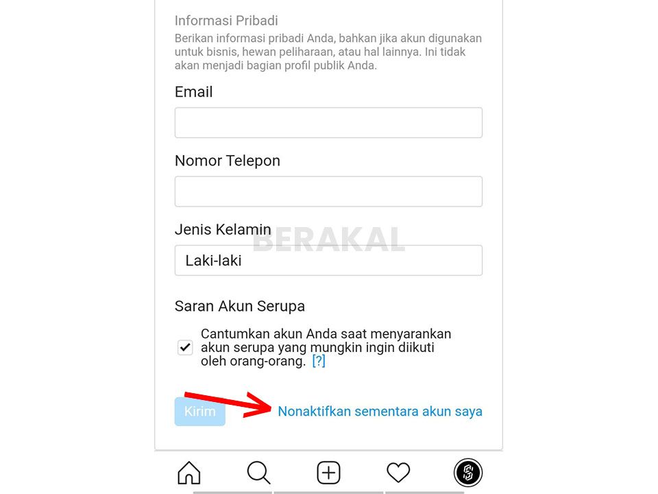 menonaktifkan ig sementara