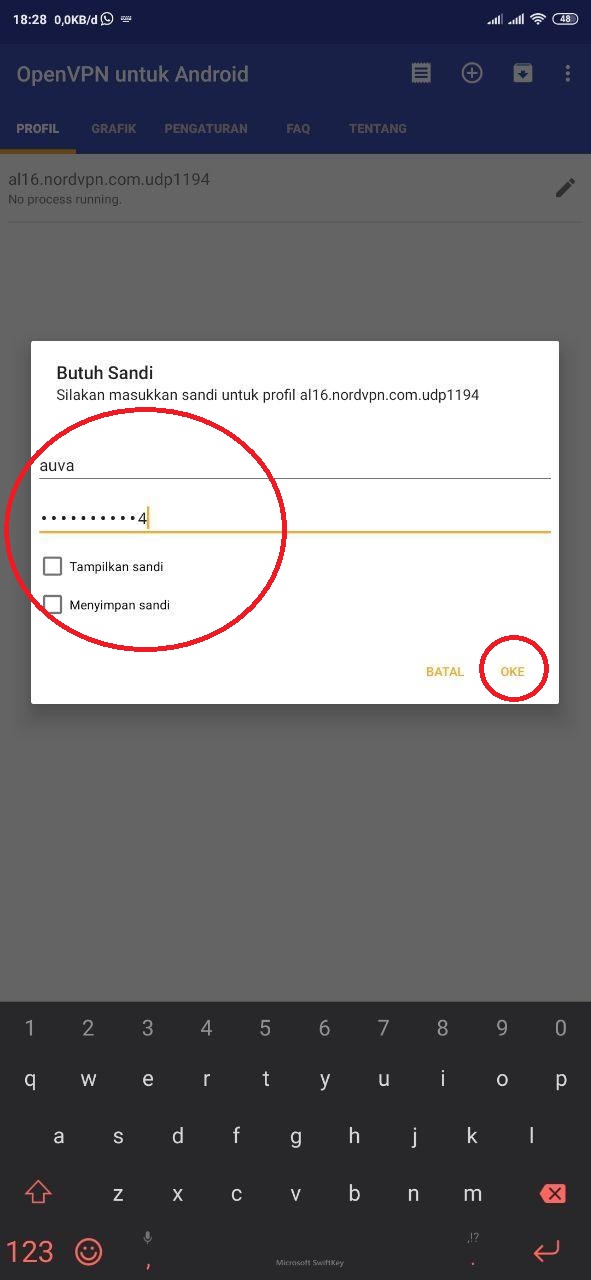 UserName dan Password OpenVPN