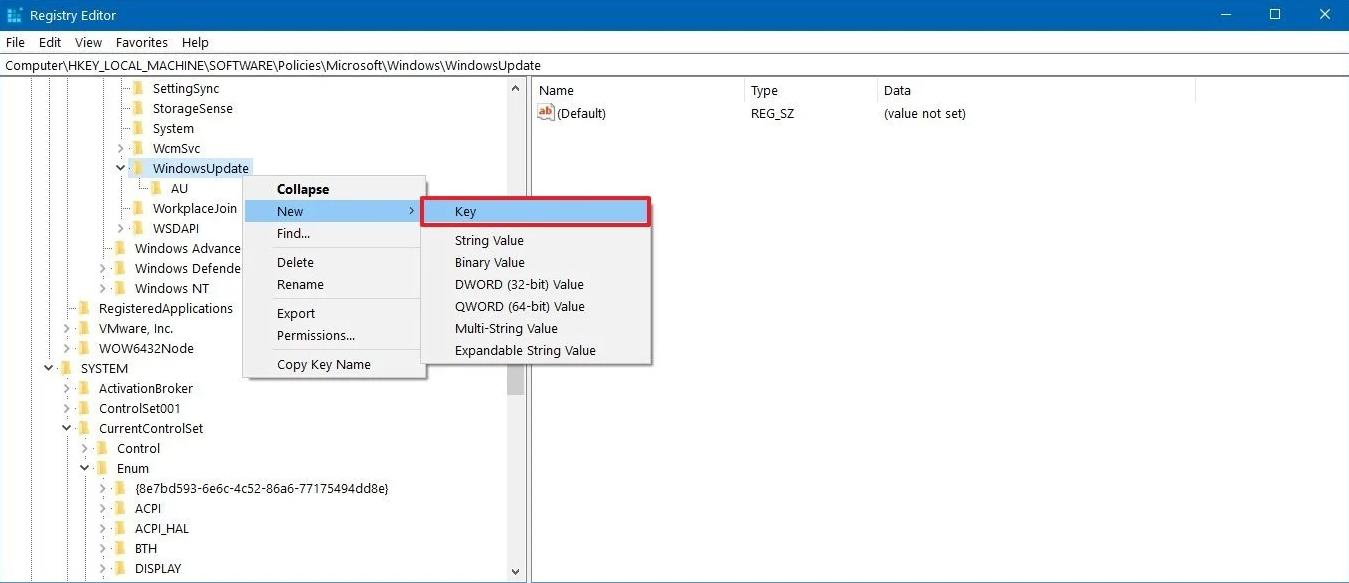 WindowsUpdate new key