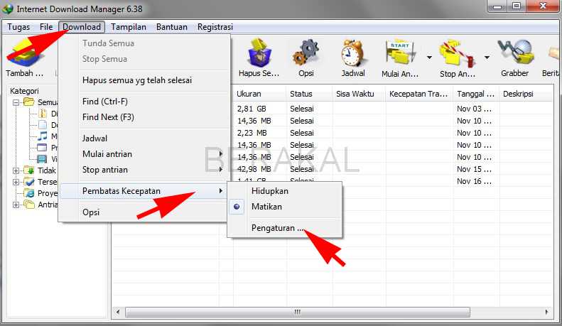 cara mempercepat download di idm