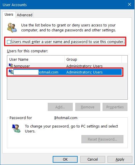 cara menghapus password windows 10