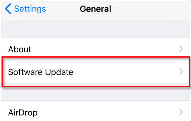 cara update ios lewat settings