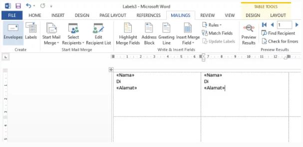 copy field di kolom pertama