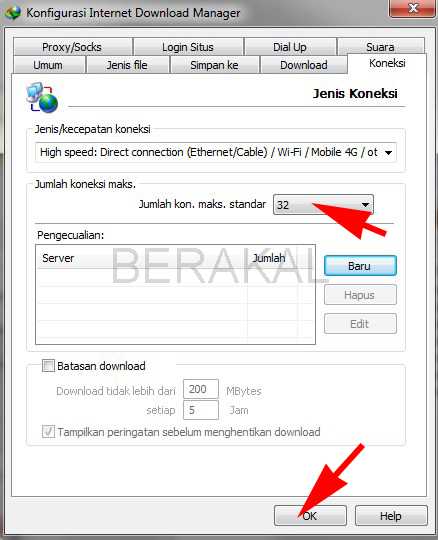 jumlah koneksi maks