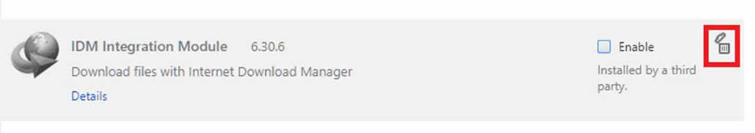 remove idm extension chrome