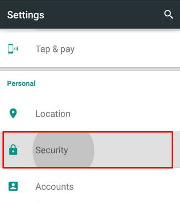 security settings android