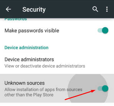unknown sources android