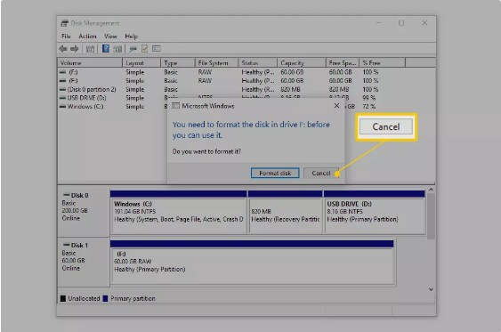 Cancel Format Disk