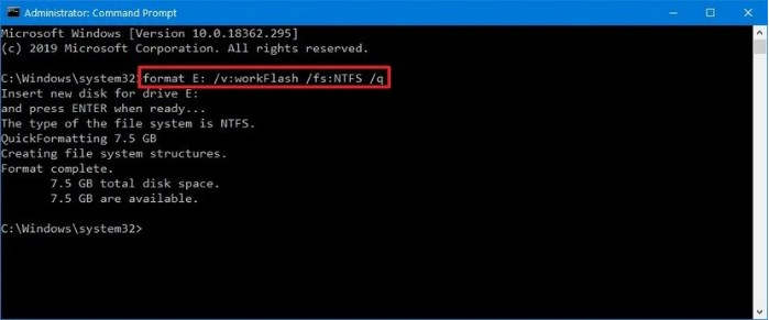 Cara format flashdisk via command propmpt