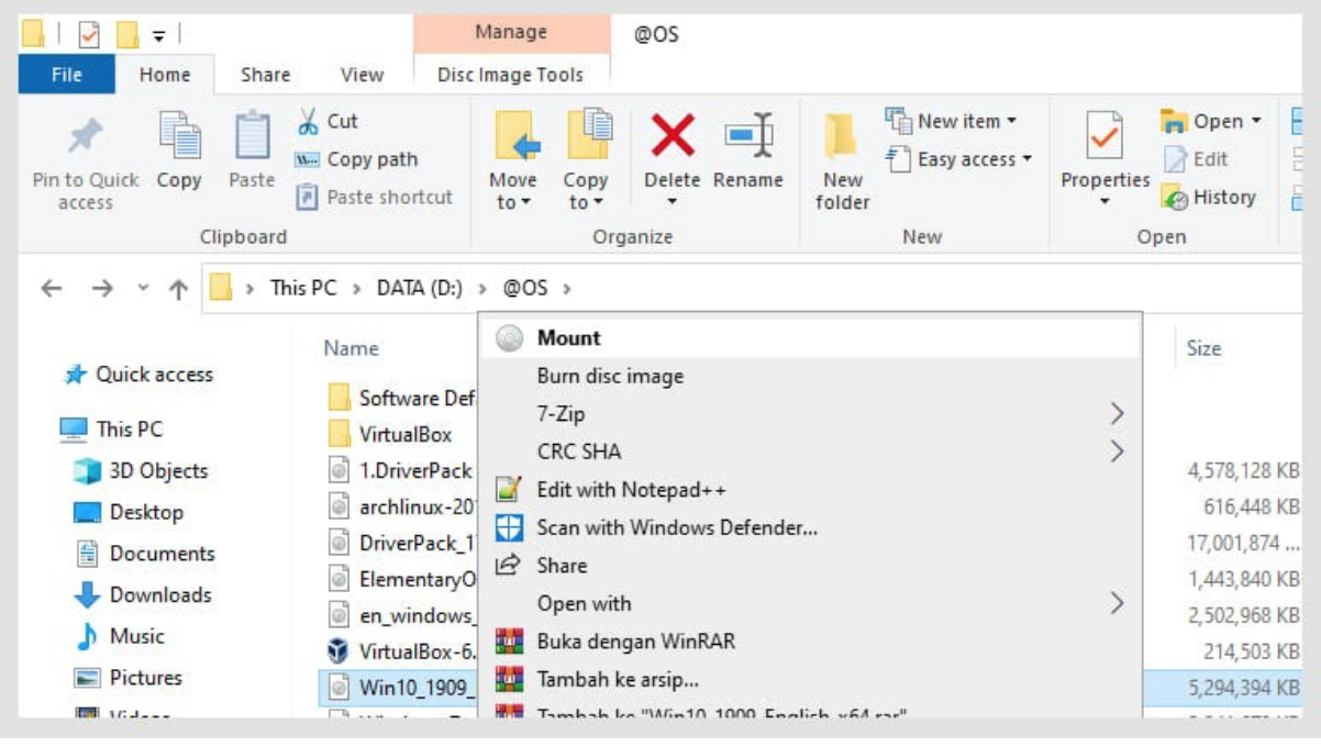 cara mount file iso dengan mudah