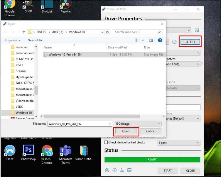 Cara menggunakan Rufus melalui flaskdisk
