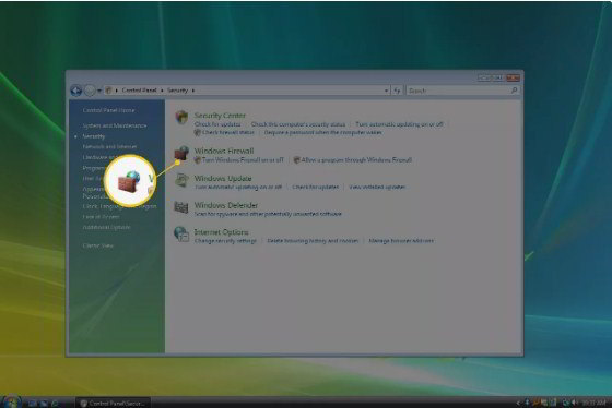 firewall windows vista system