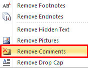 menghilangkan comment dokumen word