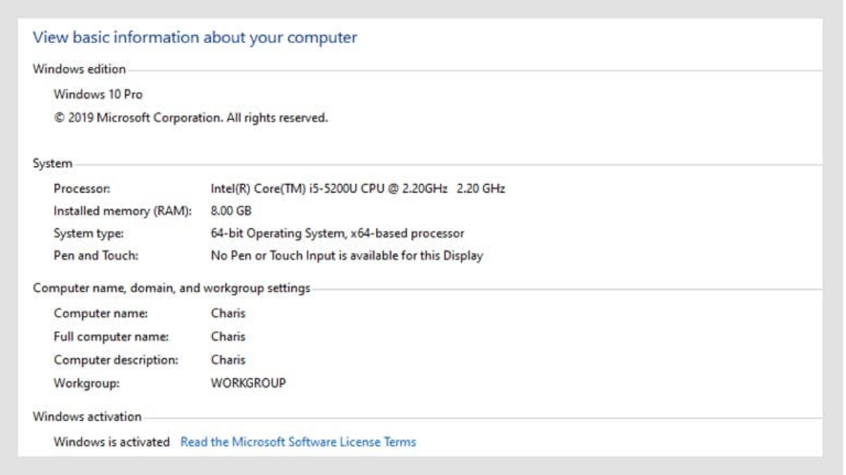 system properties