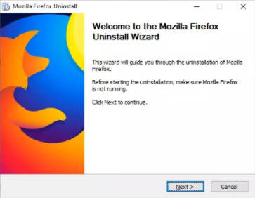 uninstall mozilla firefox