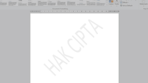 cara membuat tulisan watermark banyak di Word