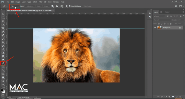 cara crop foto di photoshop dengan pen tool