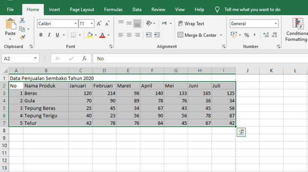 cara membuat diagram di excel dengan banyak data