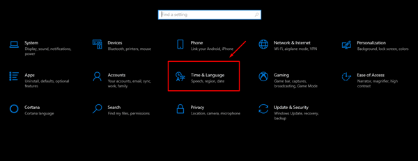 setting Time and Language