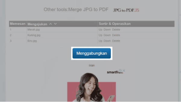 Klik ‘ Menggabungkan’